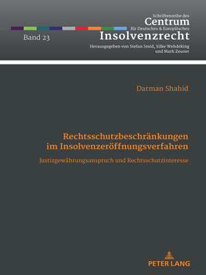 cover image of Rechtsschutzbeschraenkungen im Insolvenzeroeffnungsverfahren